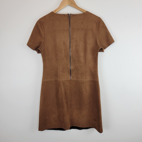 DEX | Faux Brown Suede Dress Size Small - Picture 3 of 9
